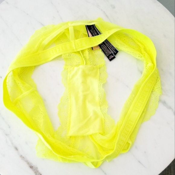 Victoria's Secret Very Sexy Lace Cheeky Panty Neon Logo Waistband Cutouts NWT - Picture 6 of 12